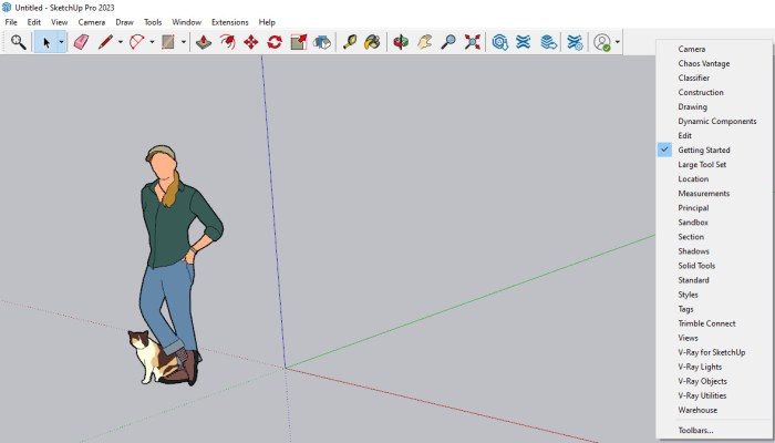 Komponen Basic Toolbar SketchUp untuk Desain Interior