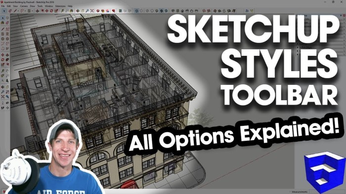 Komponen basic toolbar sketchup untuk desain interior